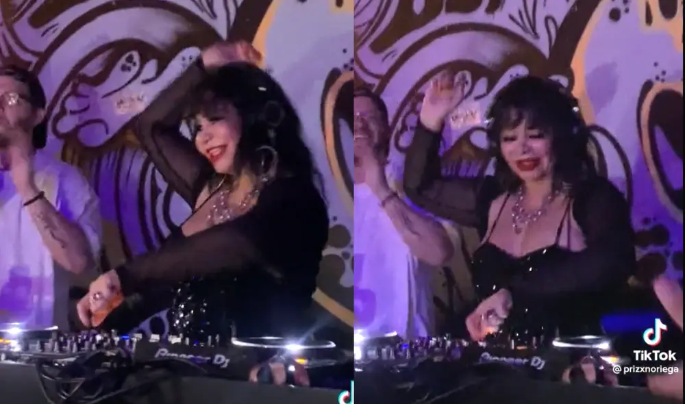 Susy Díaz se presentó en Punta Hermosa como DJ.