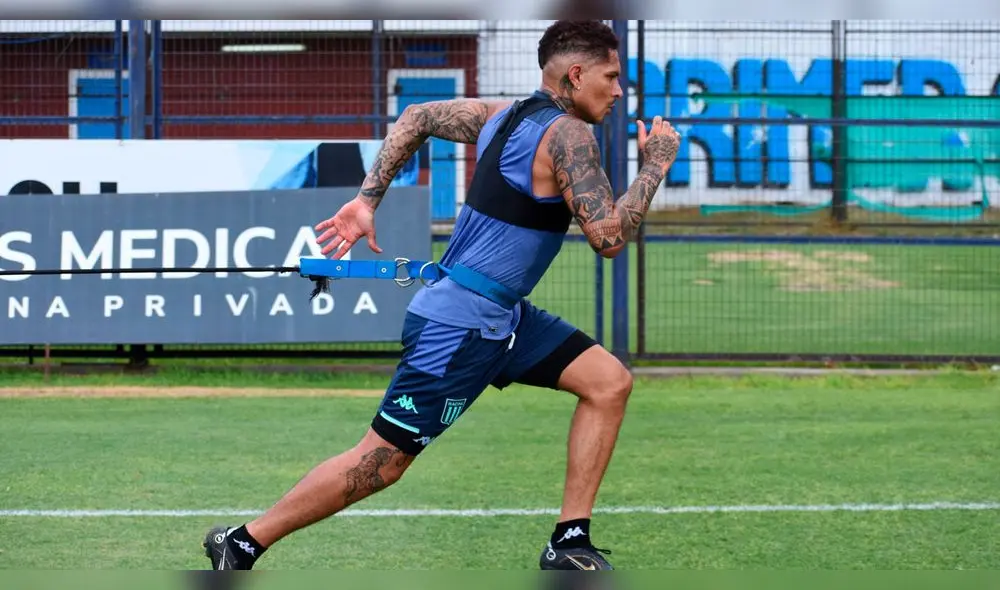 Paolo Guerrero se unió a los trabajos de Racing Club.