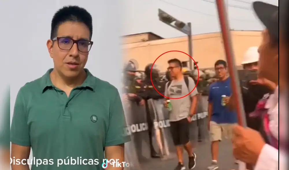 Joven señala que está siendo amenazado. Foto: captura TikTok/composición LR Joven señala que está siendo amenazado. Foto: captura TikTok/composición LR