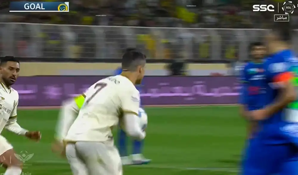 Cristiano Ronaldo anotó su primer gol en Arabia Saudita. Foto: captura de SSC / Video: SSC Cristiano Ronaldo anotó su primer gol en Arabia Saudita. Foto: captura de SSC / Video: SSC
