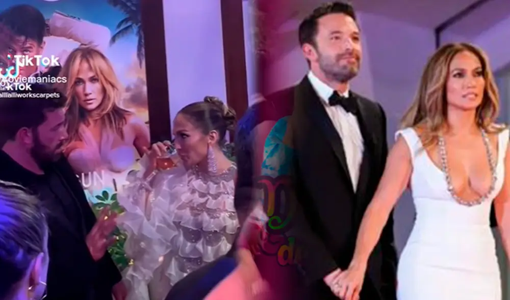 JLo regaña a Ben Affleck por contenido de bebida en copa durante evento. Foto: captura/TikTok/difusión