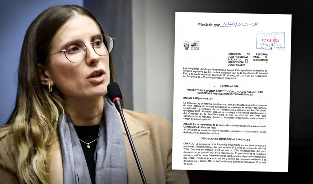 Adriana Tudela presenta proyecto de elecciones complementarias para el 2024. Foto: composición LR/Captura Congreso Adriana Tudela presenta proyecto de elecciones complementarias para el 2024. Foto: composición LR/Captura Congreso