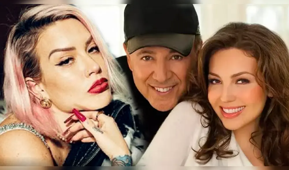 Leslie Shaw acusada de tener un romance extramatrimonial con Tommy Mottola. Foto: composición LR/archivo/Instagram/Thalía