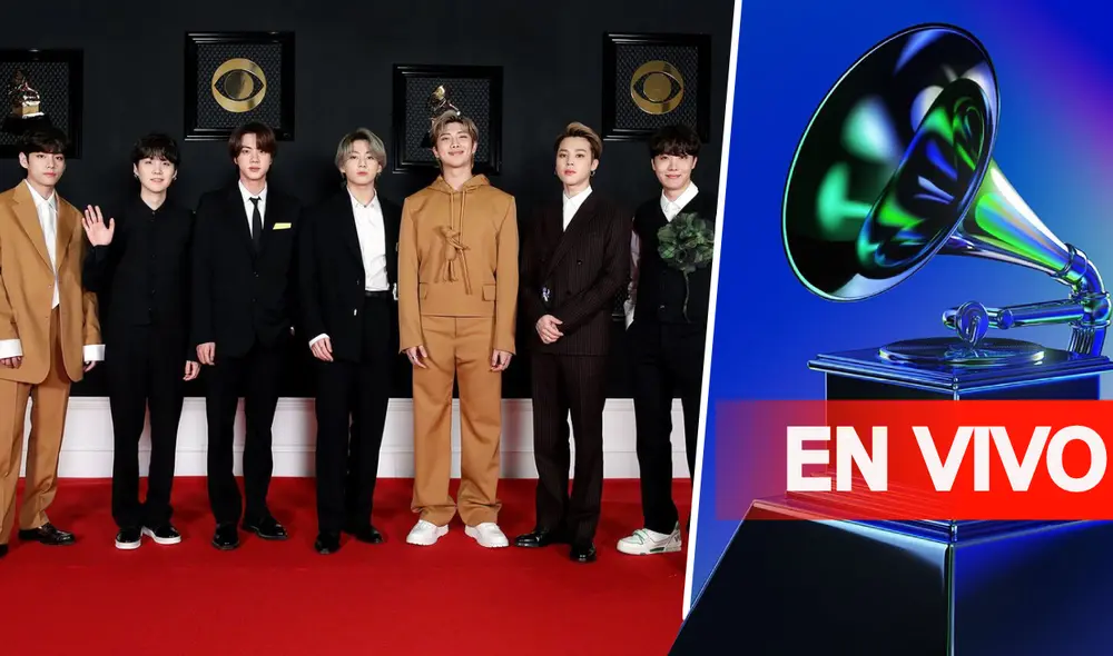 El grupo coreano BTS ha sido nominado a los Grammy por tercer año consecutivo. Foto: composición LR/Grammy/Hybe