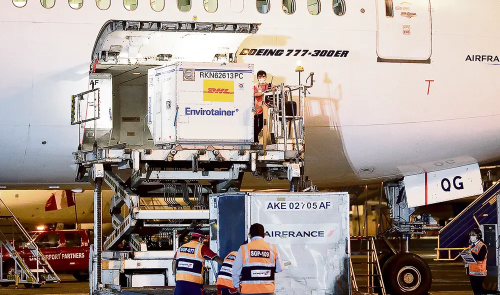 Desde china. El 7 de febrero del 2021 llegó el primer lote de vacunas. El país lo celebró. Foto: difusión Desde china. El 7 de febrero del 2021 llegó el primer lote de vacunas. El país lo celebró. Foto: difusión