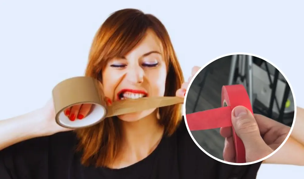 Conoce cómo cortar una cinta adhesiva sin usar los dientes o una tijera. Foto: composición LR/La prensa/TikTok Conoce cómo cortar una cinta adhesiva sin usar los dientes o una tijera. Foto: composición LR/La prensa/TikTok