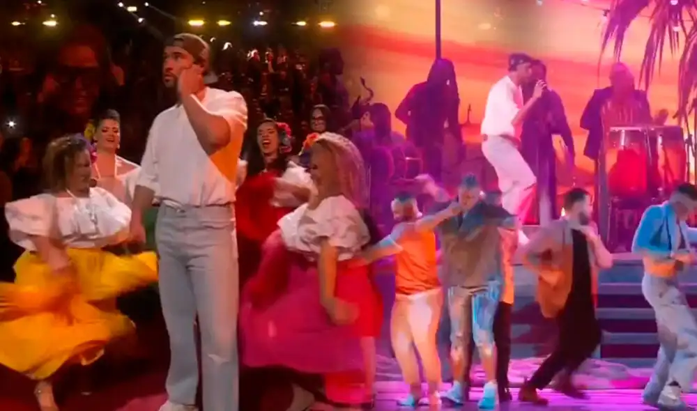 Bad Bunny asiste al Grammy 2023. Foto: captura/TNT