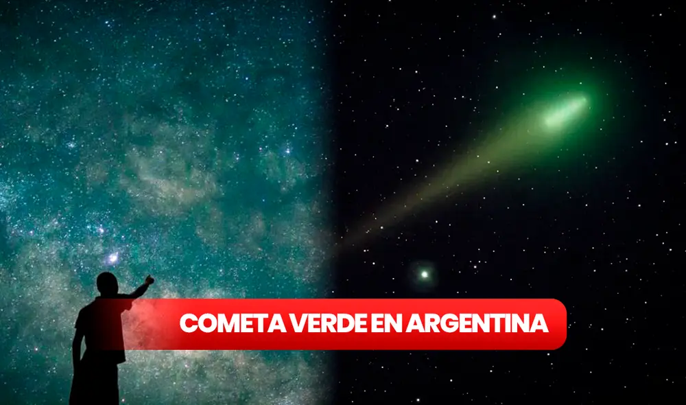 El cometa verde puede ser visto desde el 5 de febrero en Argentina. Foto: composición LR/Muy Interesante/Infobae