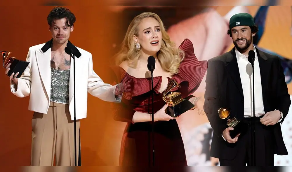Harry Styles, Adele y Bad Bunny estuvieron entre los premiados de la noche. Foto: composición LR