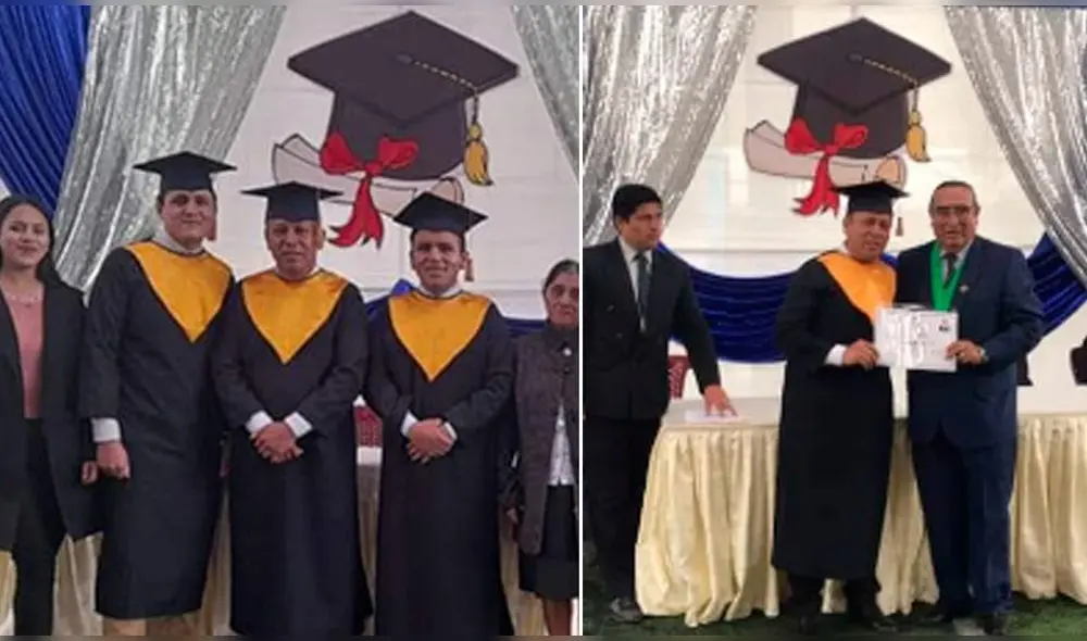 Padre e hijos culminan su carrera profesional y disfrutan de su graduación. Foto: Andinaradio-Chota Padre e hijos culminan su carrera profesional y disfrutan de su graduación. Foto: Andinaradio-Chota