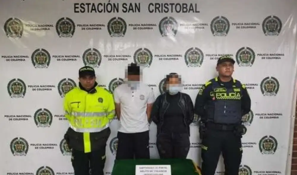 Pareja fue capturada por maltratar a los dos niños. Foto: Policía de Bogotá