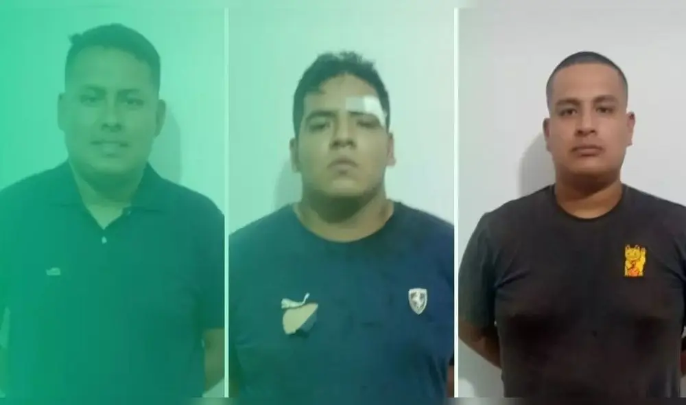 Agentes fueron detenidos cuando huían en un automóvil. Foto: Noticias Trujillo