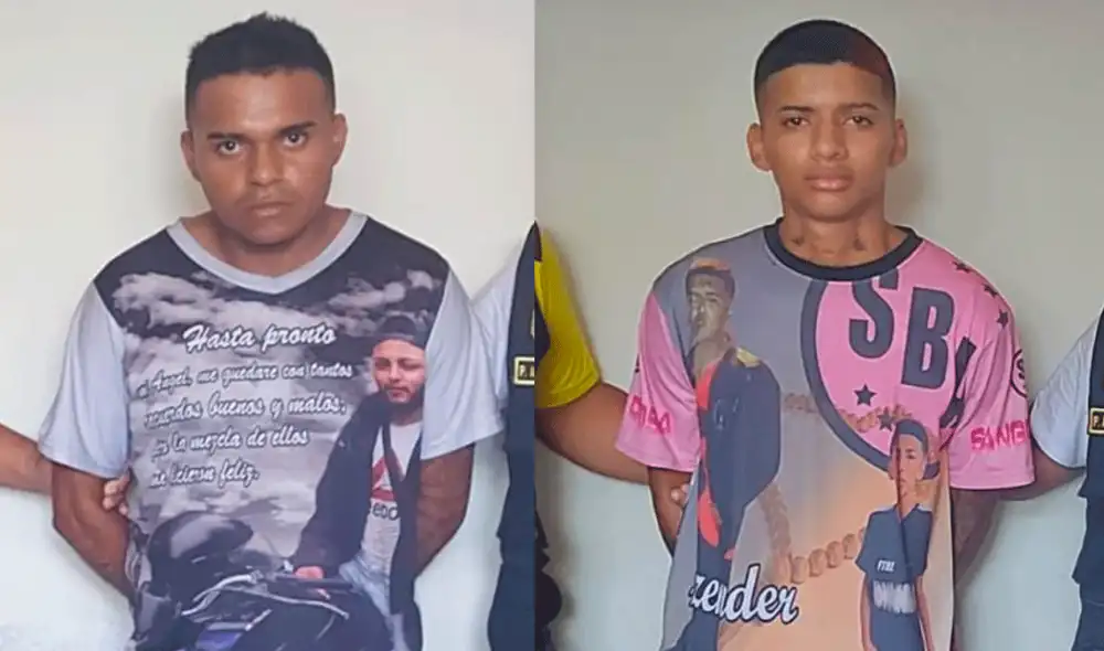 José Presiado Alegría, alias 'Josecito', y Fabricio Vera Díaz, alias 'Bicho' fueron capturados por la PNP. Foto: La República
