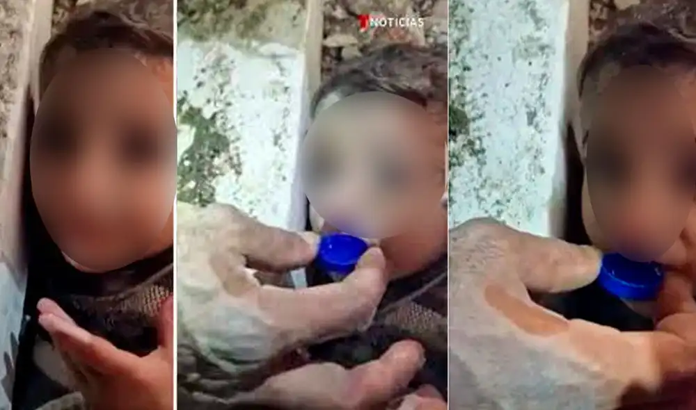 El pequeño se quedó atrapado entre las planchas de concreto tras el potente terremoto de 7.8 en Turquía y Siria. Foto: captura/El País El pequeño se quedó atrapado entre las planchas de concreto tras el potente terremoto de 7.8 en Turquía y Siria. Foto: captura/El País