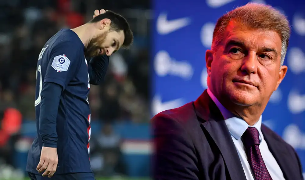 Joan Laporta asumió la presidencia del club culé en 2021, año que Messi se fue de España. Foto: Composición LR/AFP