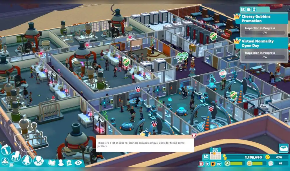 ¿Te imaginas gestionar tu propia universidad con tus reglas, cursos y restricciones? Foto: Two Point Studios