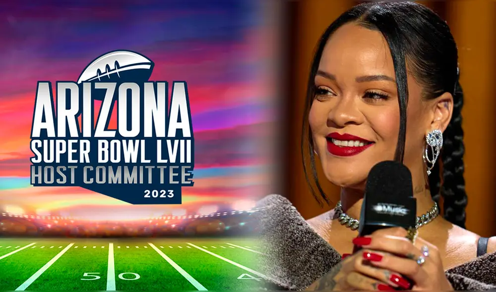 Rihanna retornará a los escenarios luego de siete años en el Super Bowl 2023. Foto: ComposiciónLR/Pleope/ ComitéAnfitrióndelSuperBowldeArizona Rihanna retornará a los escenarios luego de siete años en el Super Bowl 2023. Foto: ComposiciónLR/Pleope/ ComitéAnfitrióndelSuperBowldeArizona