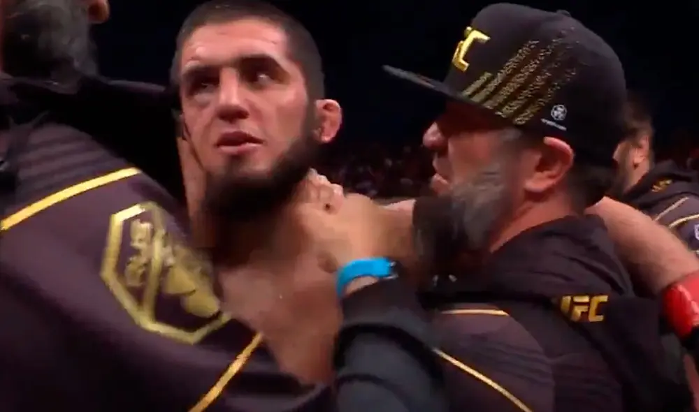 Islam Makhachev se quedó con el título en el evento UFC 284. Foto: UFC