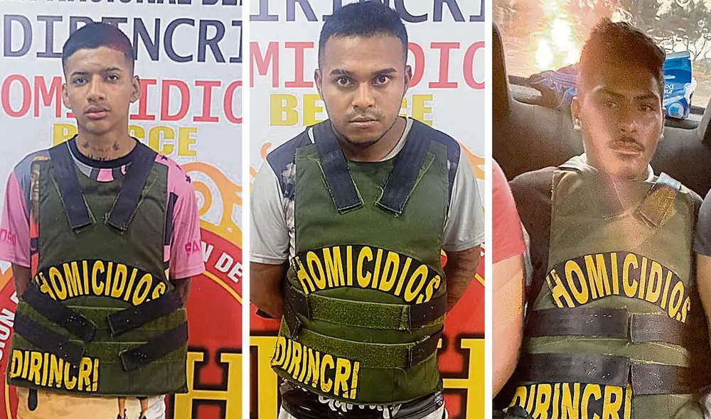 sica rios. José Presiado, Fabricio Vera y José Solari. Los dos primeros fueron los ejecutores y el último el chofer que los trasladó. Foto: difusión/Composición: La República