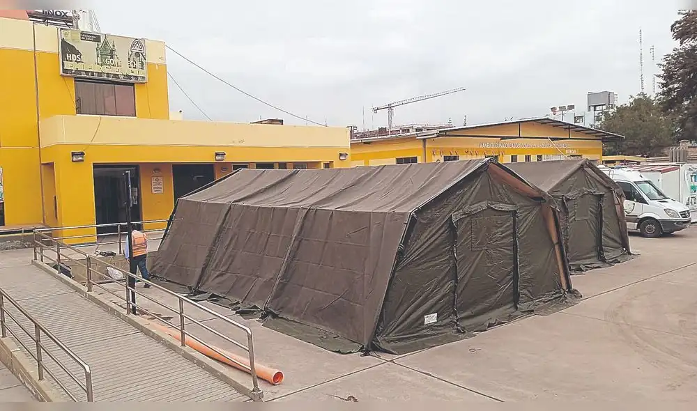 Ubicación. Carpas tienen capacidad para 12 camas. Foto: La República. Ubicación. Carpas tienen capacidad para 12 camas. Foto: La República.