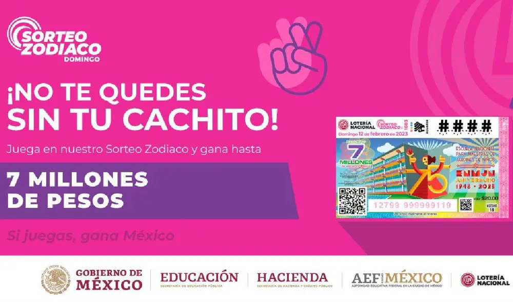 Con la Lotería Nacional de México, Sorteo Zodiaco, puedes ganar 7 millones de pesos. Foto: @lotenal/ Twitter