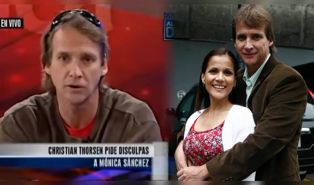 Christian Thorsen pidió disculpas a Mónica Sánchez en el 2011, poco después de que lo ampayaran con alguynas mujeres. Foto: composición LR/captura de YouTube Christian Thorsen pidió disculpas a Mónica Sánchez en el 2011, poco después de que lo ampayaran con alguynas mujeres. Foto: composición LR/captura de YouTube