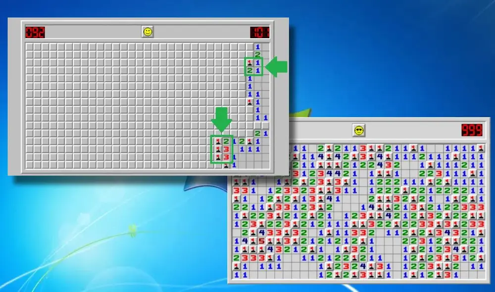 Aprende a pensar estratégicamente y a trabajar de manera eficiente para aumentar tus posibilidades de ganar en el clásico juego de buscaminas de Windows. Foto: Composición LR/Captura