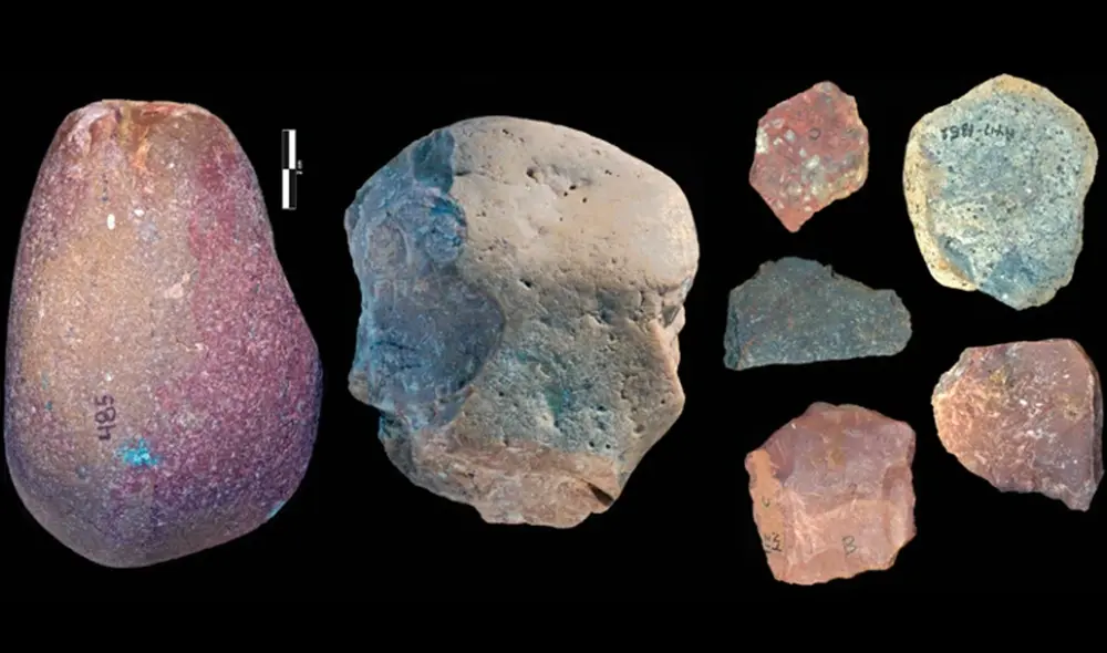 Herramientas de piedra halladas recientemente en Kenia. Foto: Plummer et al., Science, 2023.