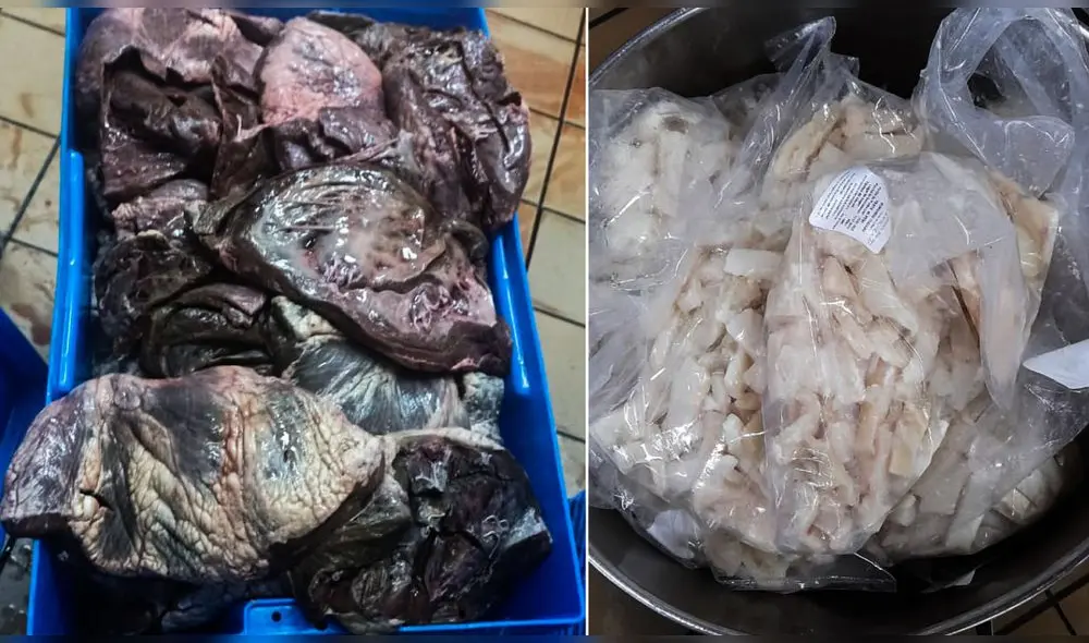 Reportan 80 kilos de carne en mal estado en hospital de Ate. Fotos: Ate Noticias