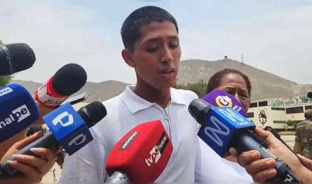 Hijo de uno de los efectivos policiales asesinados en el Vraem lamentó  la pérdida de su progenitor. Foto: María Pía Ponce / URPI-LR