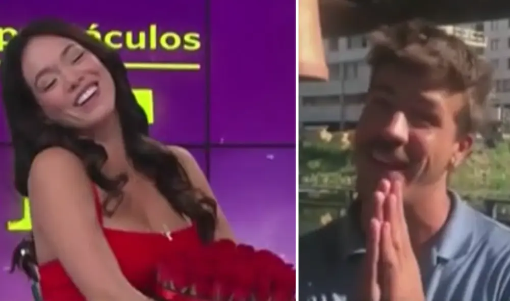 Jazmín Pinedo recibe tierno saludo de su pareja por San Valentín. Foto: composición LR/capturas de América Televisión - Video: América Televisión