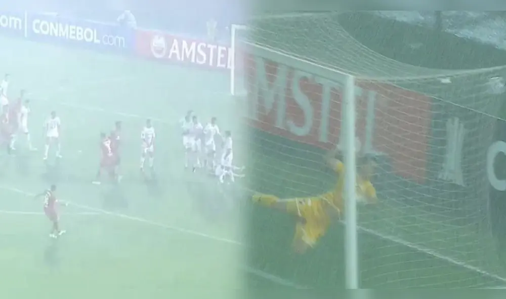 Donald Millán la clavó en el ángulo para el 1-0 de Huancayo. Foto: captura de ESPN