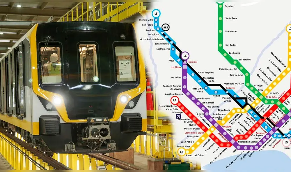 Así va la Línea 3 del Metro de Lima. Composición: LR / Foto: Andina Así va la Línea 3 del Metro de Lima. Composición: LR / Foto: Andina