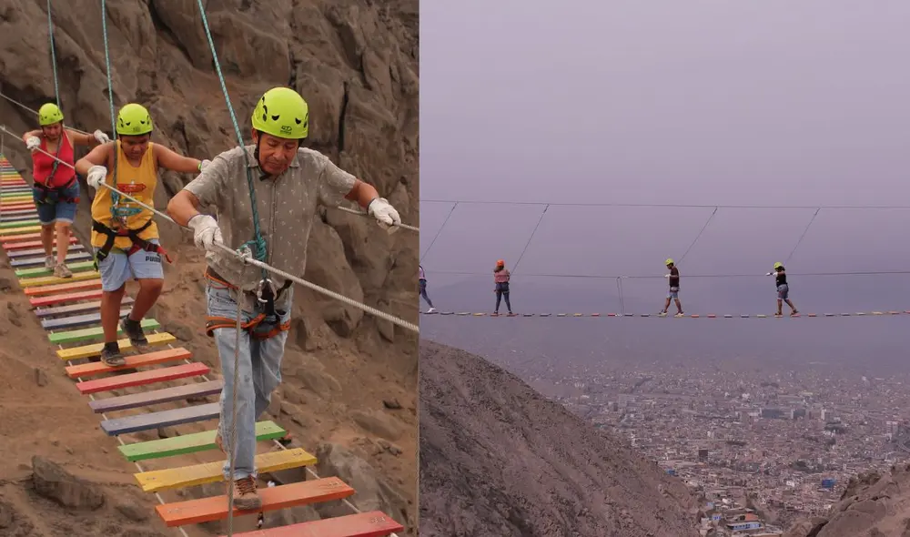 Este puente colgante dentro de la capital ha emocionado a miles de limeños. Foto/Video: Lomas El Mirador