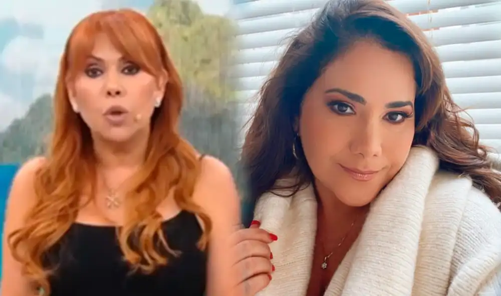 Magaly Medina arremetió contra su colega Andrea Llosa en su programa. Foto: composición/captura ATV/Andrea Llosa/Instagram
