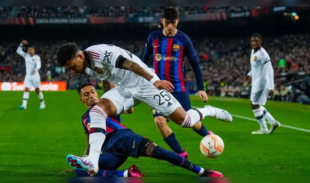 Barcelona enfrentó al Manchester United en el Spotify Camp Nou. Foto: EFE Barcelona enfrentó al Manchester United en el Spotify Camp Nou. Foto: EFE