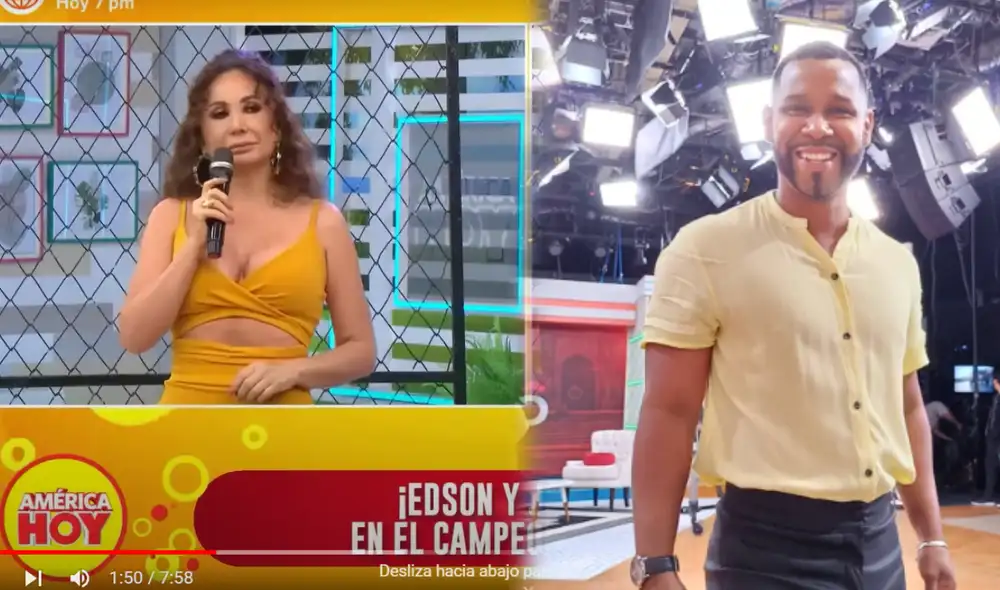 Edson Dávila revela detalle poco conocido de Janet Barboza. Foto: composición LR/ captura de América TV / Instagram de Edson Dávila