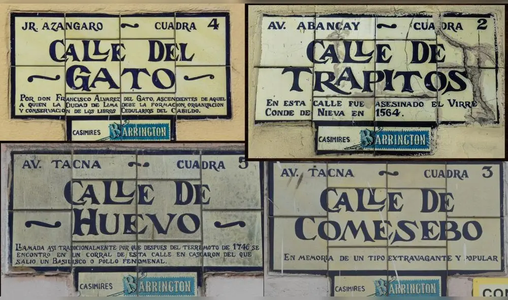Nombres curiosos de calles de Lima antigua. Composición: LR / Fotos: Blog Los apuntes de Daniel