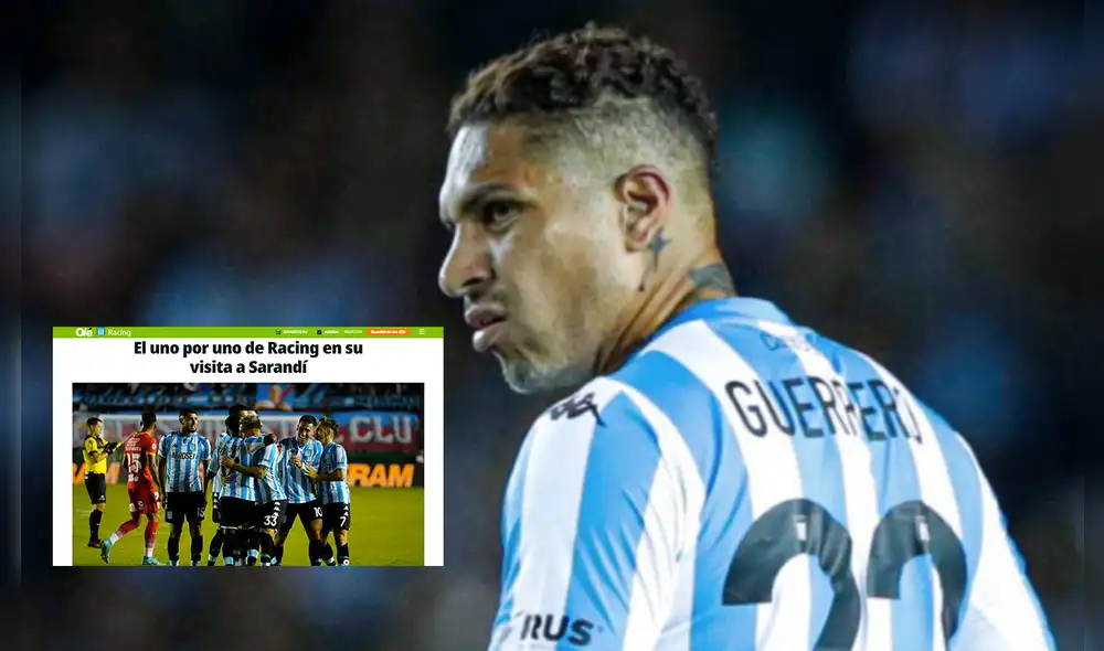 Paolo Guerrero jugó 30 minutos en su segundo cotejo con Racing. Foto: composición LR Paolo Guerrero jugó 30 minutos en su segundo cotejo con Racing. Foto: composición LR