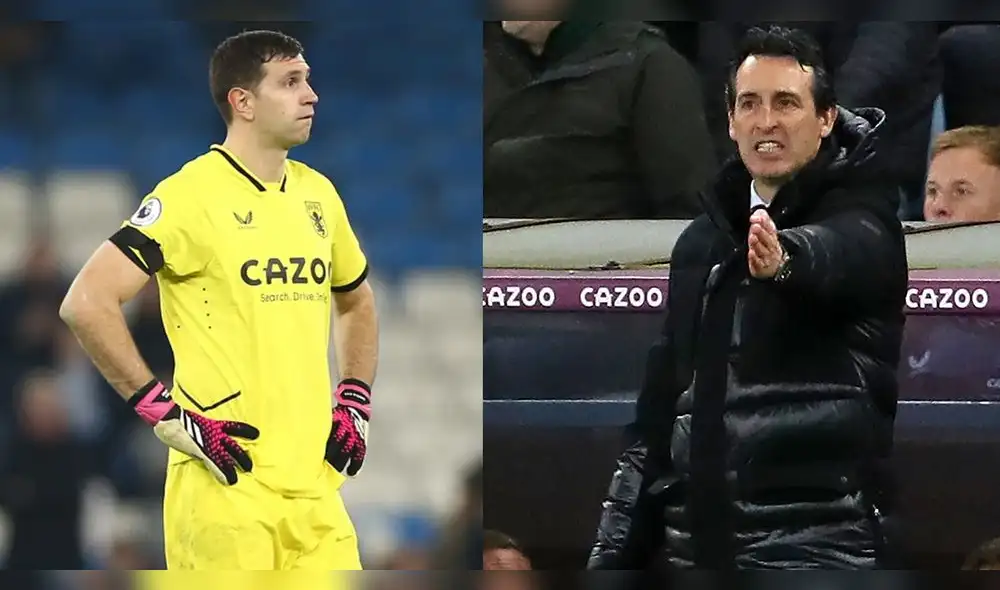 No es la primera vez que Unai Emery cuestiona públicamente al 'Dibu' Martínez. Foto: composición EFE/AFP | Video: ESPN No es la primera vez que Unai Emery cuestiona públicamente al 'Dibu' Martínez. Foto: composición EFE/AFP | Video: ESPN