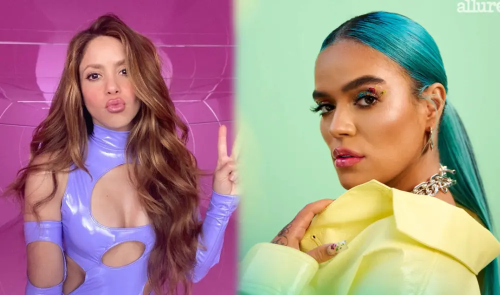 Shakira y Karol G estrenarán su canción "Te quedé grande" este 24 de febrero. Foto: Composición LR/ Captura Facebook Karol G y Shakira.