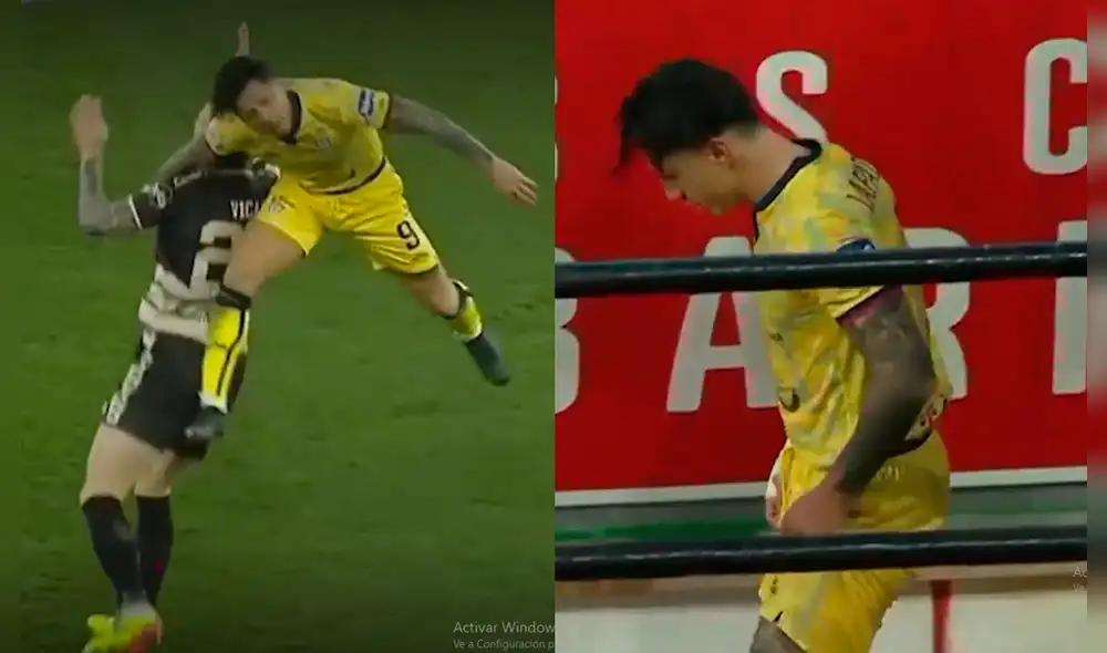 Lapadula se fue expulsado tras dura falta contra rival. Foto: composición LR