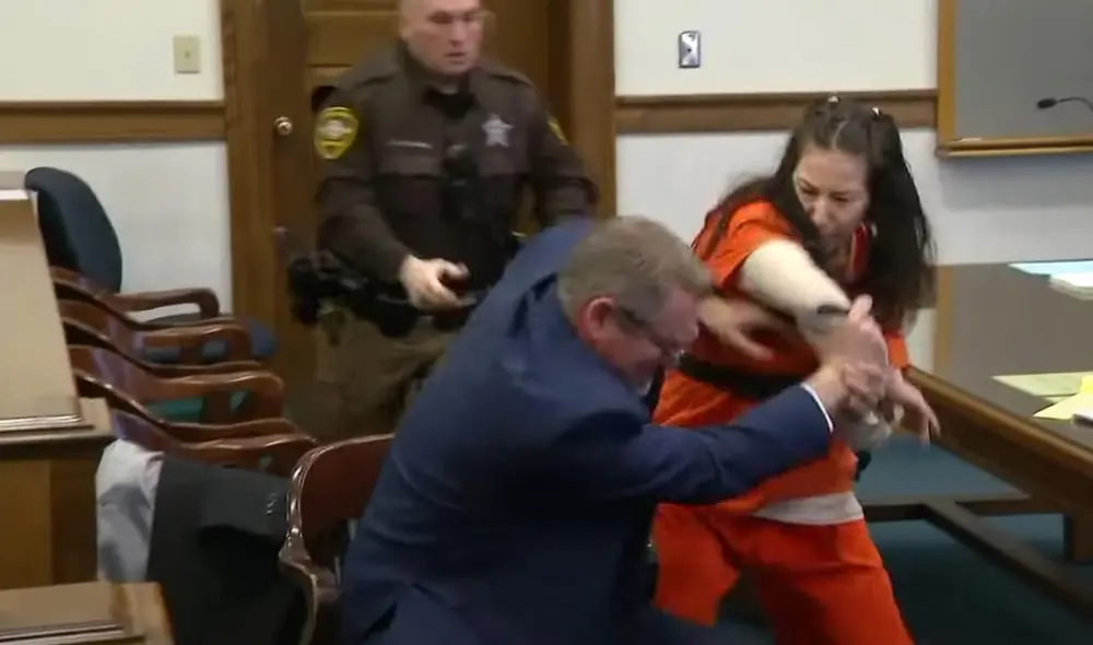 Taylor Schabusiness atacó de maner abrupta a su abogado Quinn Jolly. Foto: captura WISN 12 News/Youtube Taylor Schabusiness atacó de maner abrupta a su abogado Quinn Jolly. Foto: captura WISN 12 News/Youtube