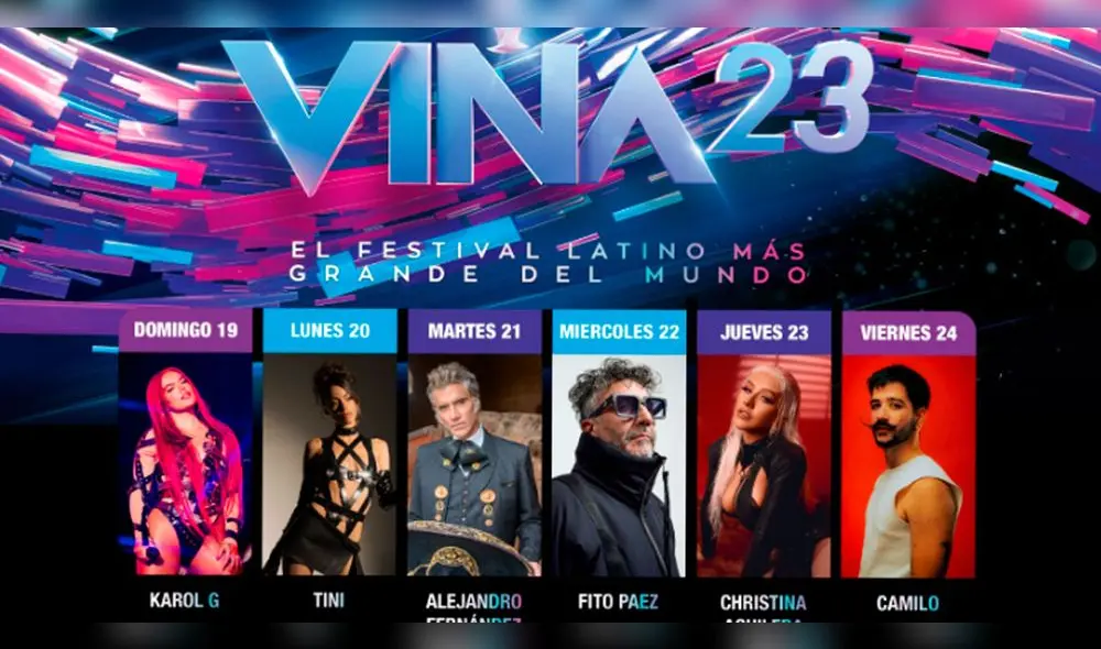 Conoce la programación y qué artistas estarán en Viña del Mar. Foto: Festival Viña del Mar Conoce la programación y qué artistas estarán en Viña del Mar. Foto: Festival Viña del Mar