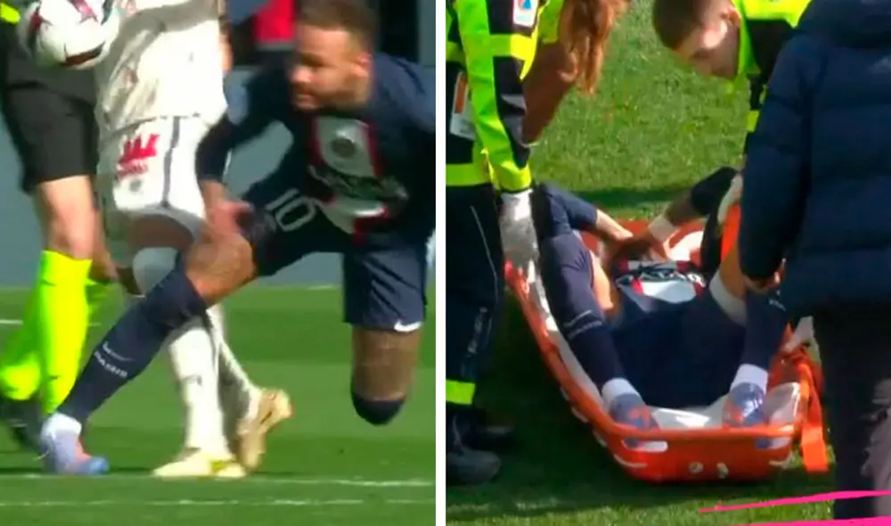 Neymar Junior no pudo culminar el encuentro ante el Lille por la Ligue 1. Foto: captura/ESPN