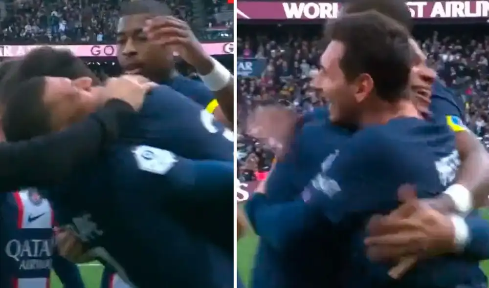 Kylian Mbappé y Lionel Messi se enfrascaron en un interminable abrazo. Foto: captura de ESPN | Video: ESPN Kylian Mbappé y Lionel Messi se enfrascaron en un interminable abrazo. Foto: captura de ESPN | Video: ESPN