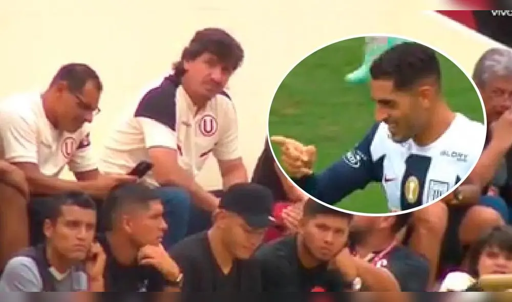 El gesto de Jean Ferrari tras el gol de Pablo Sabbag. Foto: composición Líbero El gesto de Jean Ferrari tras el gol de Pablo Sabbag. Foto: composición Líbero