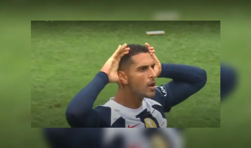 Pablo Sabbag celebró de esta manera tras anotar el primer gol del clásico. Foto: captura GolPerú