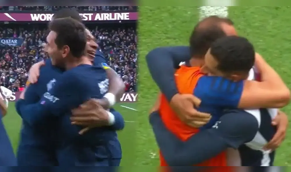 Barcos y Sabbag protagonizaron un emotivo momento, tal como Mbappé y Messi. Foto: composición captura de ESPN/GolPerú | Video: GolPerú