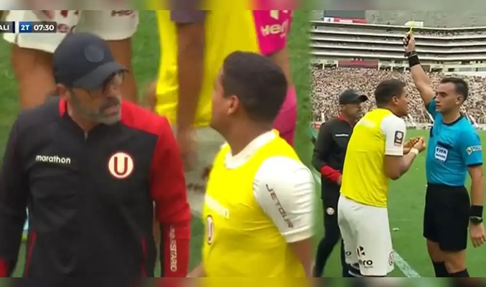 El DT de Universitario se molestó con la acción de su dirigido. Foto: captura de GolPerú
